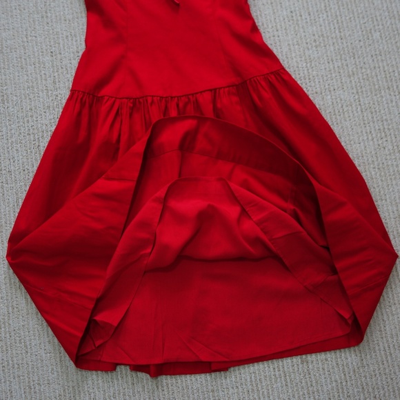 Reformation Analise Red Poplin  Dress - Picture 5 of 8